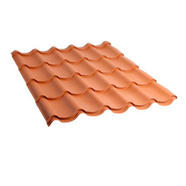 მეტალოკრამიტი ფერადი თუნუქის სახურავი 0.5X1180 ხაოიანი RAL8004 NOVA მეტალოკრამიტი ფერადი თუნუქის სახურავი 0.5X1180 ხაოიანი RAL8004 NOVA