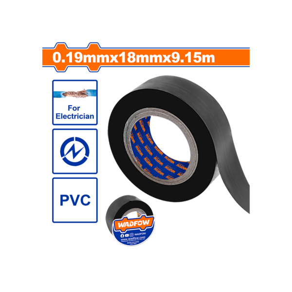 საიზოლაციო ლენტი 0.19მმX18მმX9.15მ PVC (WPN1101) WADFOW საიზოლაციო ლენტი 0.19მმX18მმX9.15მ PVC (WPN1101) WADFOW