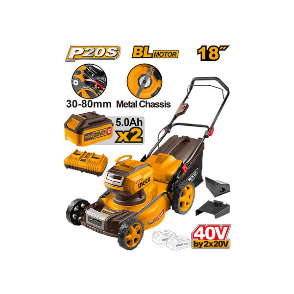 გაზონის სათიბი უსადენო  მანქანა 20V-20V (LMLI20186) INGCO გაზონის სათიბი უსადენო  მანქანა 20V-20V (LMLI20186) INGCO